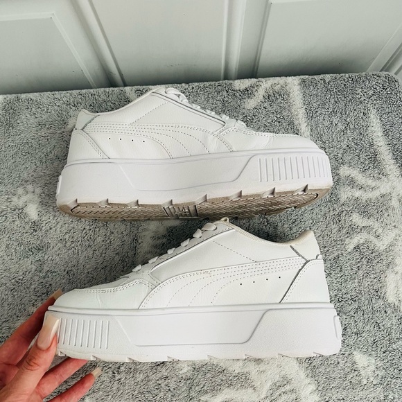 final price ✨ PUMA women's karmen rebelle white + gold chunky sneakers size 6.5 - Picture 4 of 10